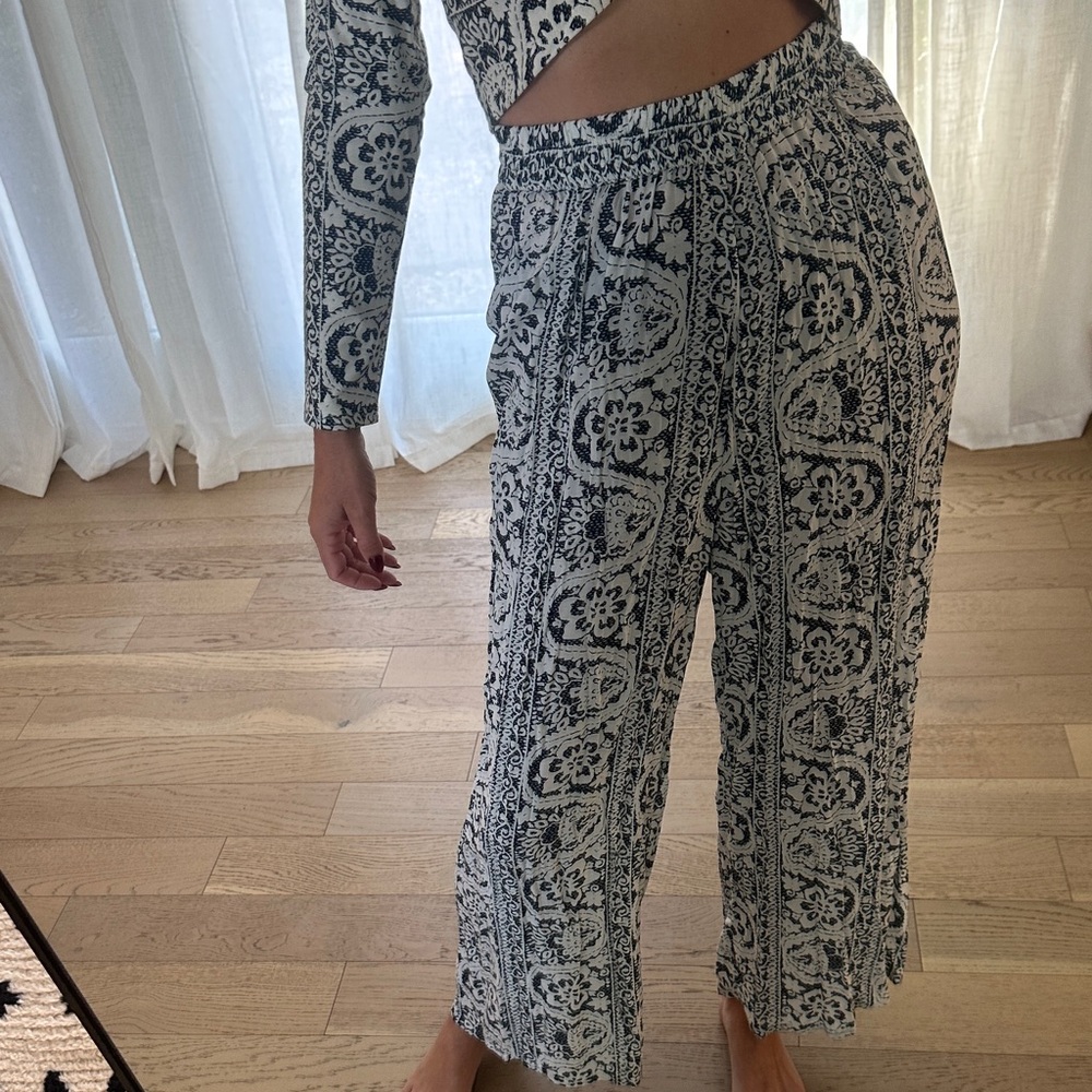 Novella Royale Black and White Wide Leg Pants